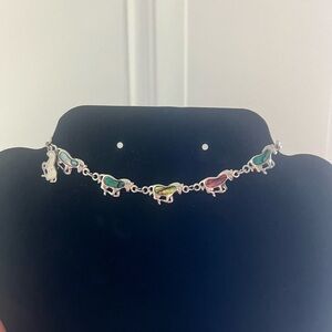 Elegant Multi-Color Horse Gemstone Anklet/Bracelet